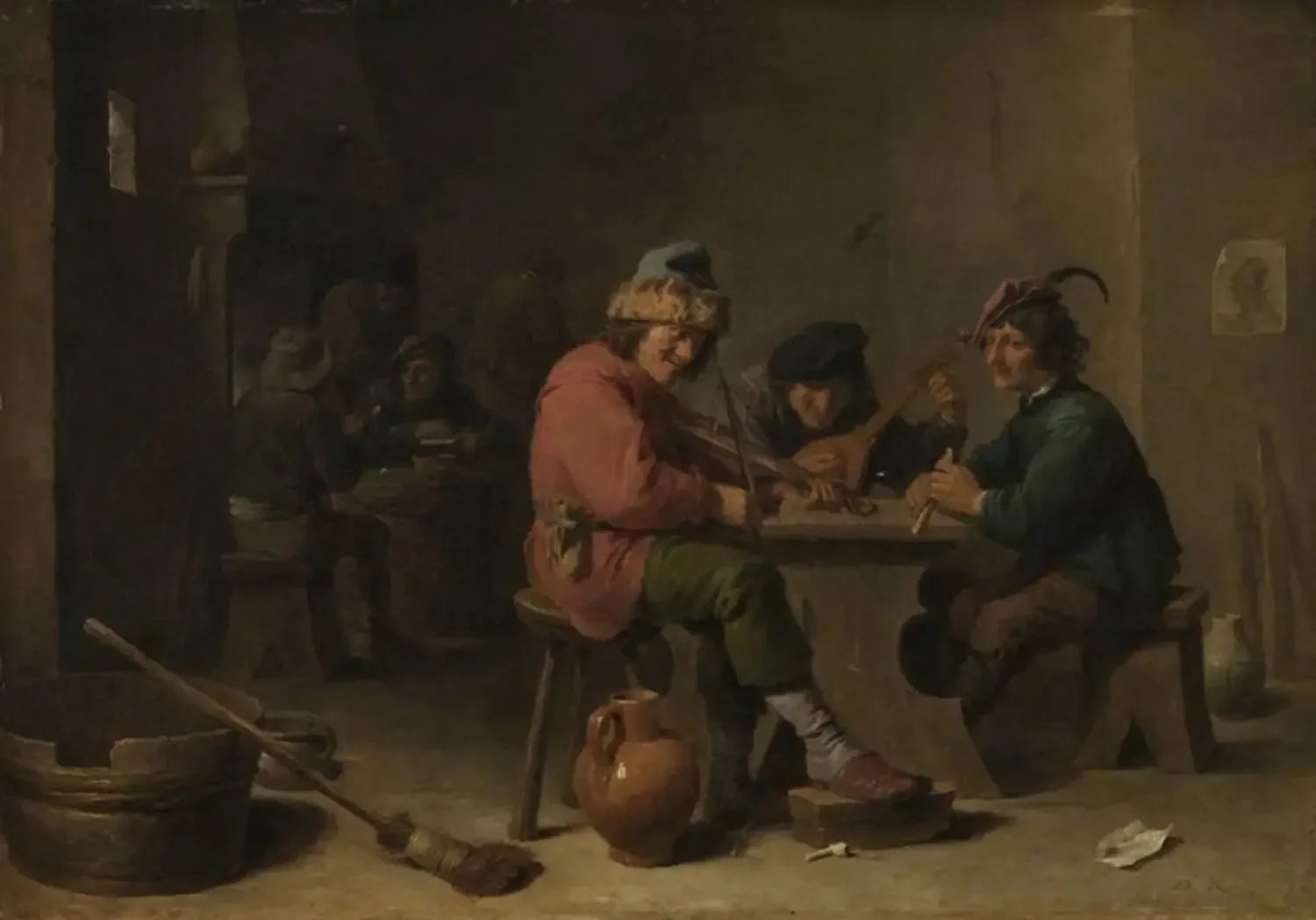 Les agriculteurs jouent de la musique - David Teniers le Jeune image 1 reproduction de peinture à l’huile
