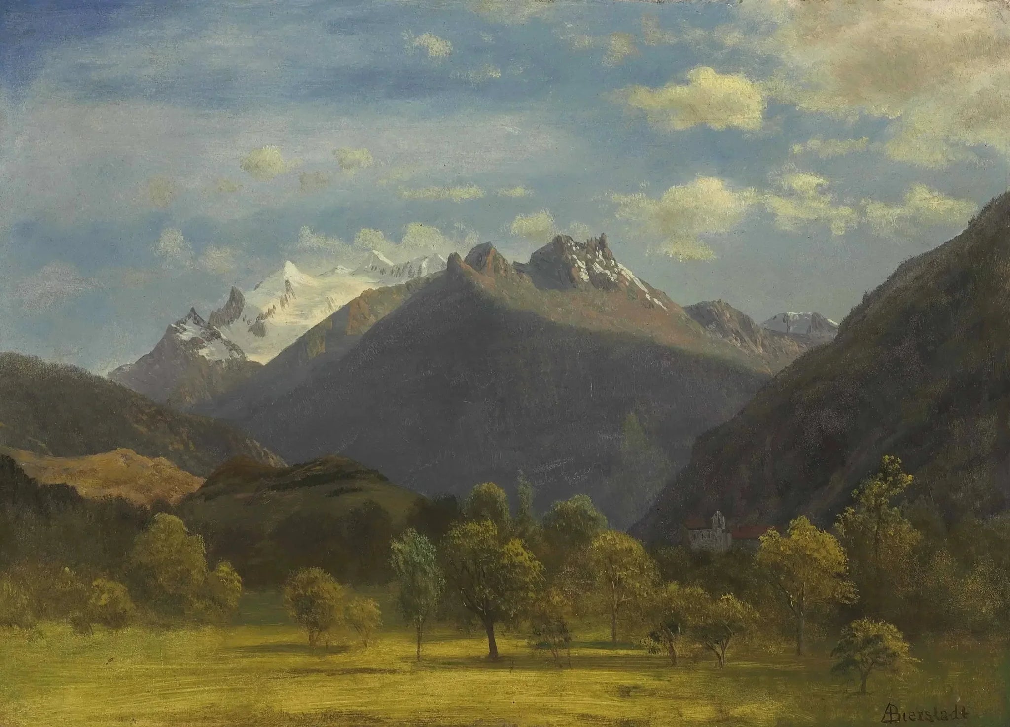 Les Alpes depuis Viège - Albert Bierstadt image 1 reproduction artisanale de tableau