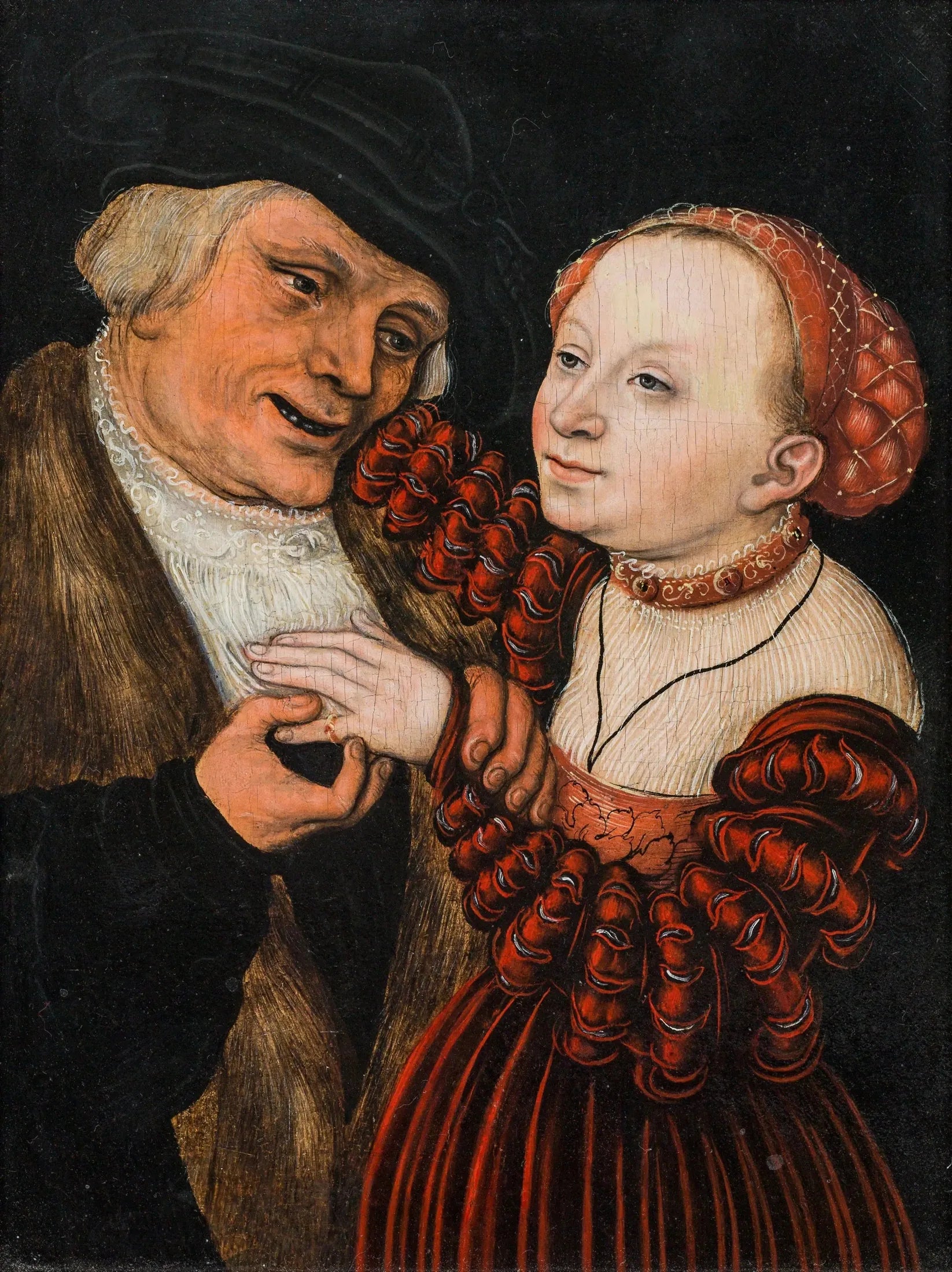 Les amants mal assortis - Lucas Cranach the Elder image 1 reproduction de peinture à l’huile