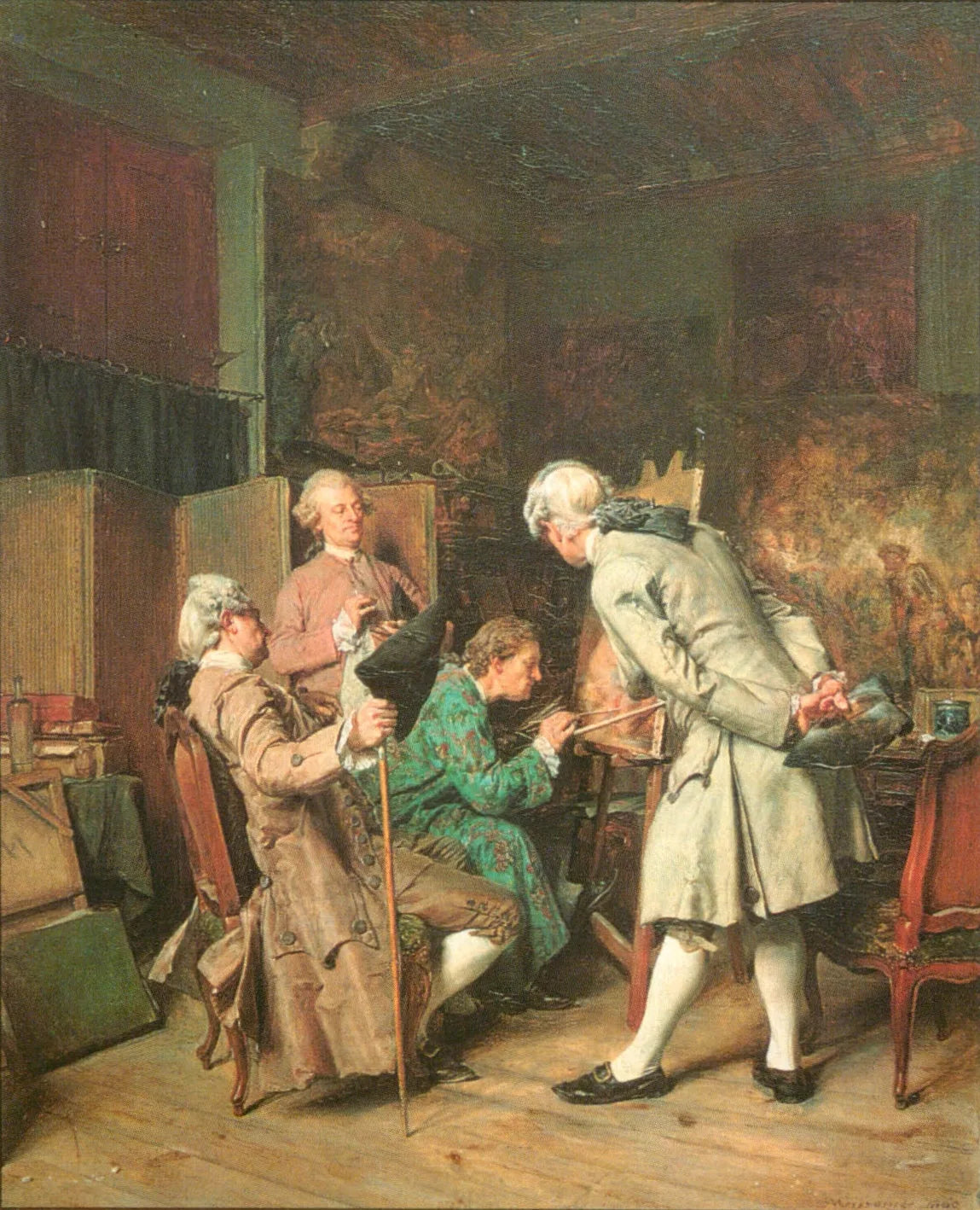 Les Amateurs de peinture - Ernest Meissonier image 1 reproduction de peinture à l’huile