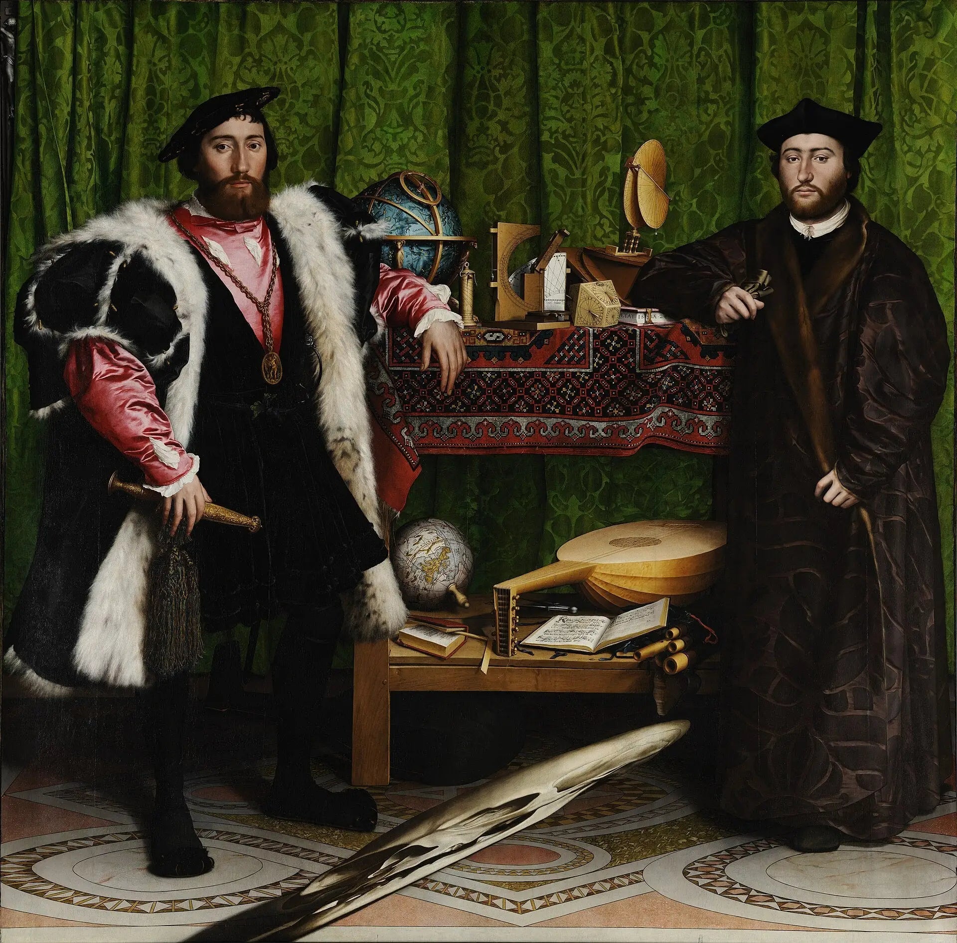 Les Ambassadeurs - Hans Holbein le Jeune image 1 reproduction artisanale de tableau
