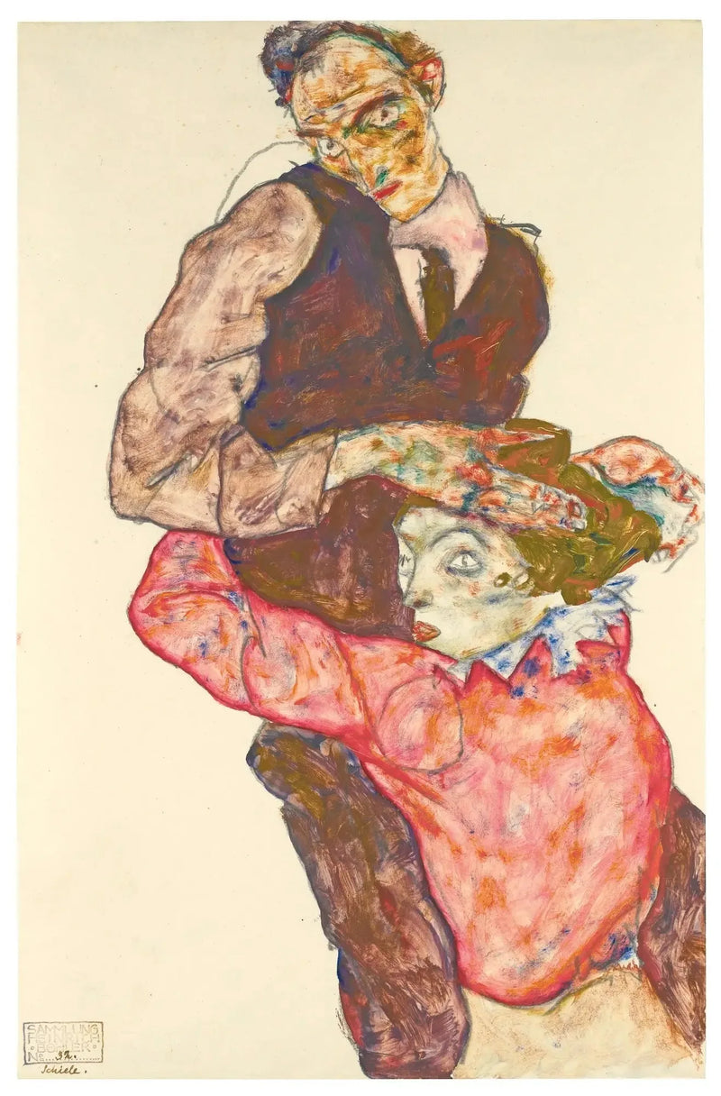 Les amoureux (Autoportrait avec Wally) - Egon Schiele