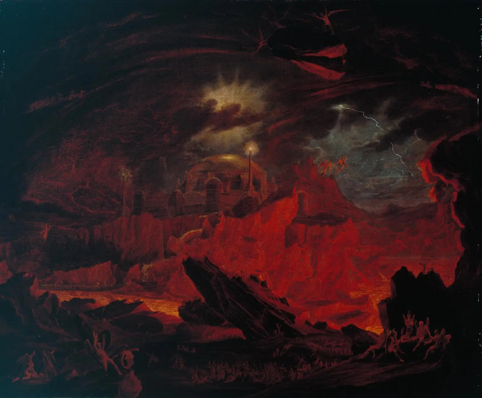 Les anges déchus en enfer - John Martin image 1 copie peinte à la main à l’huile