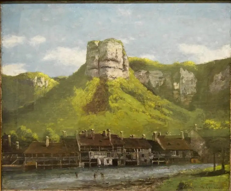Les Ateliers de Tréfilerie de la Loue, près d'Ornans - Gustave Courbet image 1 reproduction de peinture à l’huile