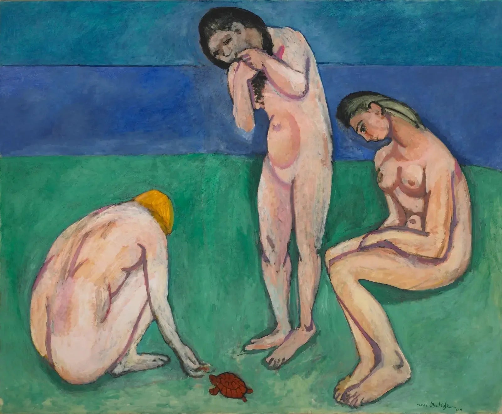 Les Baigneuses à la tortue - Henri Matisse image 1 reproduction de peinture à l’huile