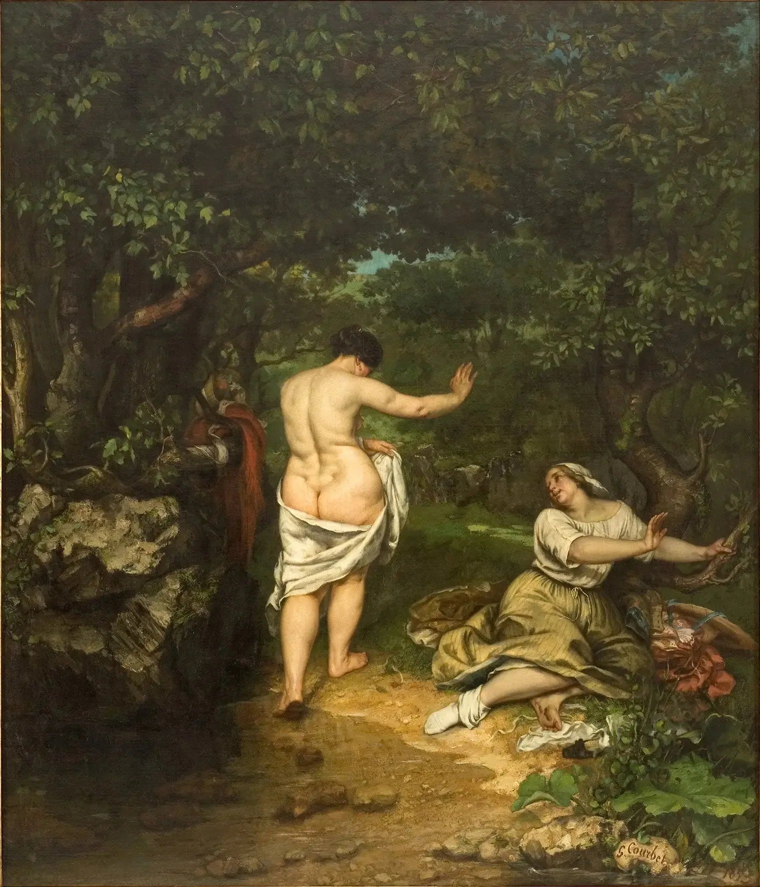 Les Baigneuses - Gustave Courbet image 1 reproduction artisanale de tableau