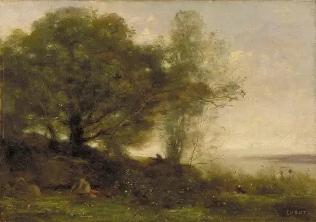 Les Baigneuses - Jean-Baptiste Camille Corot image 1 copie de tableau peinte à la main