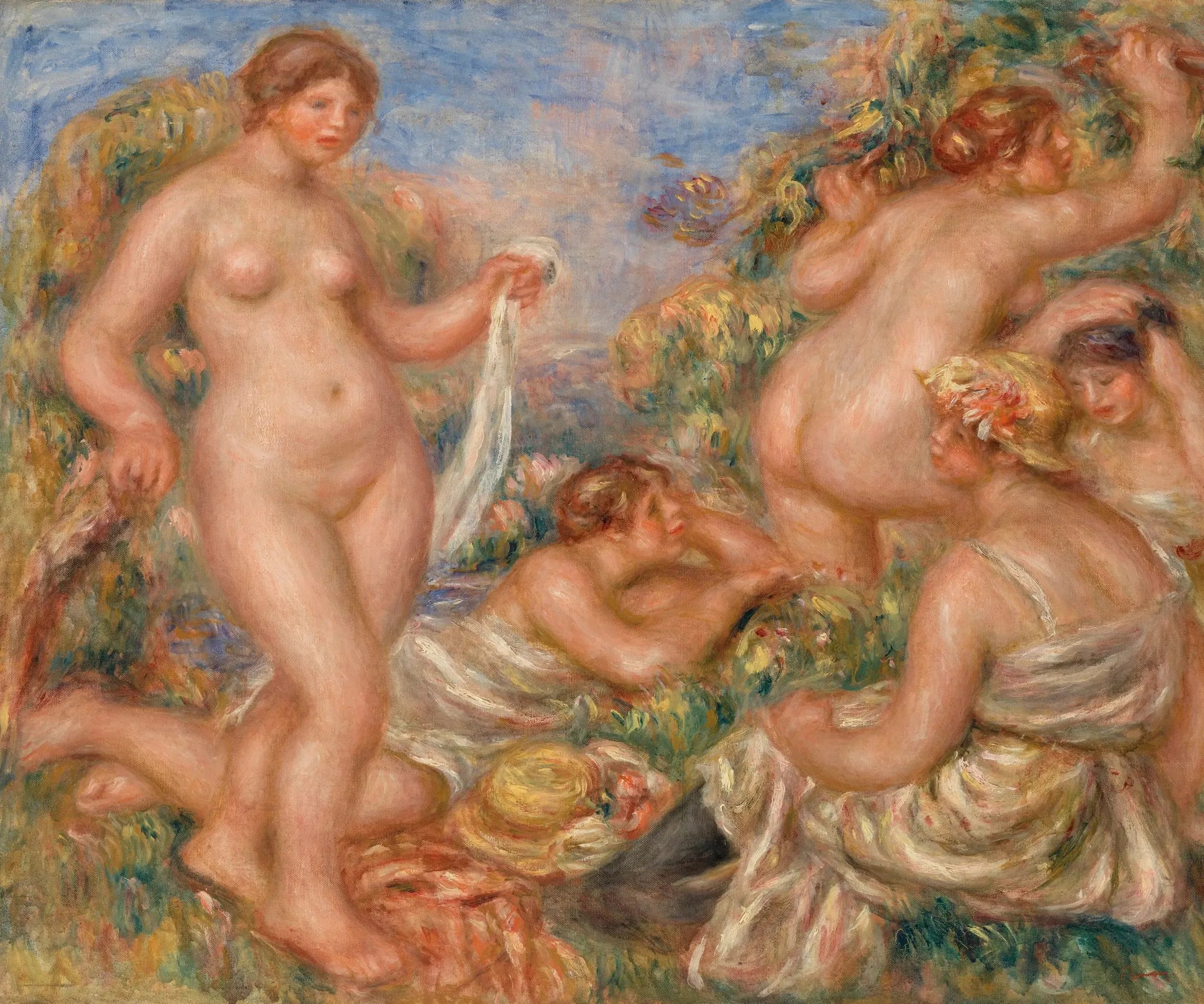 Les baigneuses - Pierre-Auguste Renoir image 1 reproduction artisanale de tableau