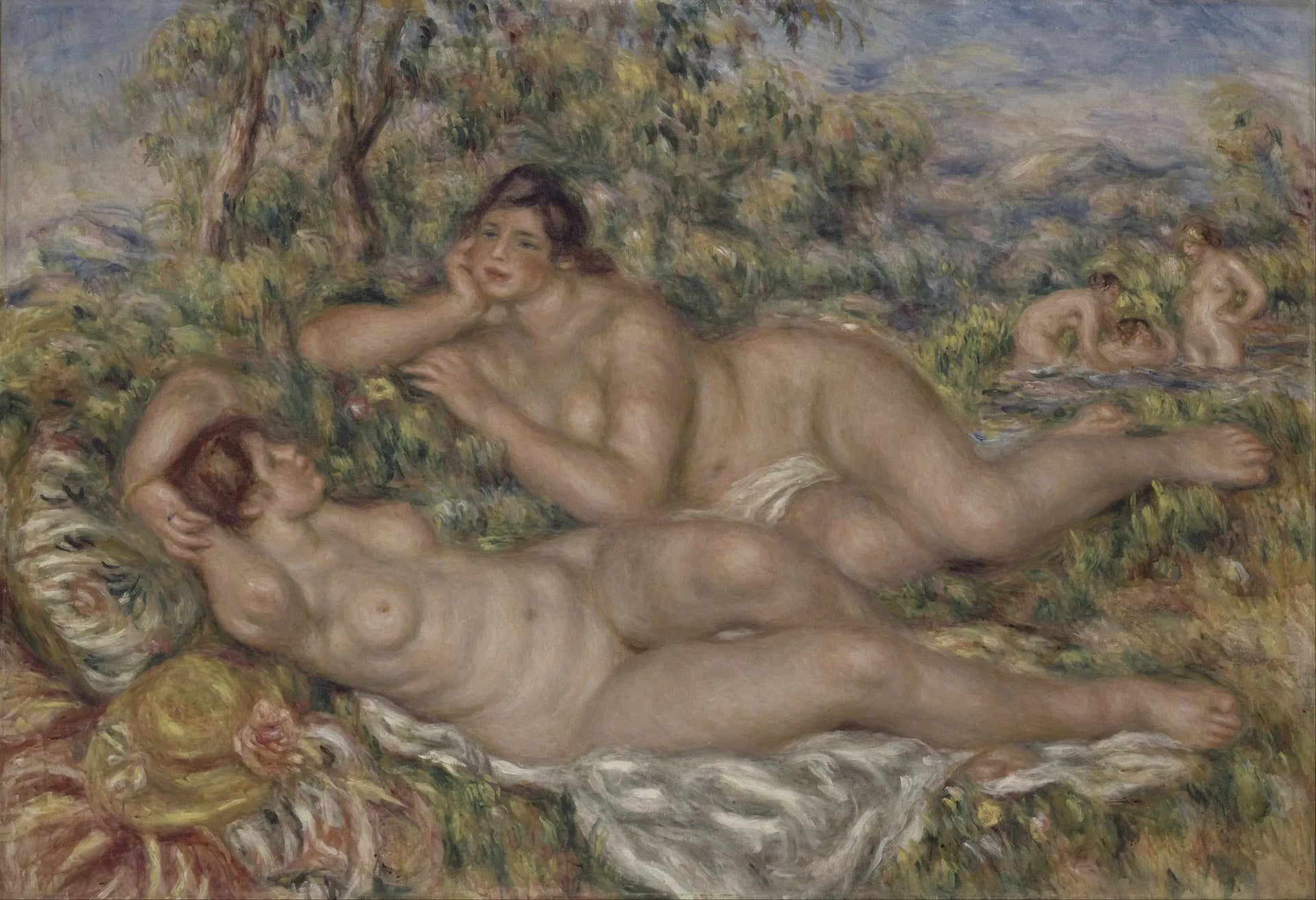 Les Baigneuses - Pierre-Auguste Renoir image 1 copie peinte à la main à l’huile