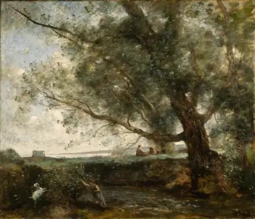 Les bergers d'Arcadie - Jean-Baptiste Camille Corot image 1 copie peinte à la main à l’huile