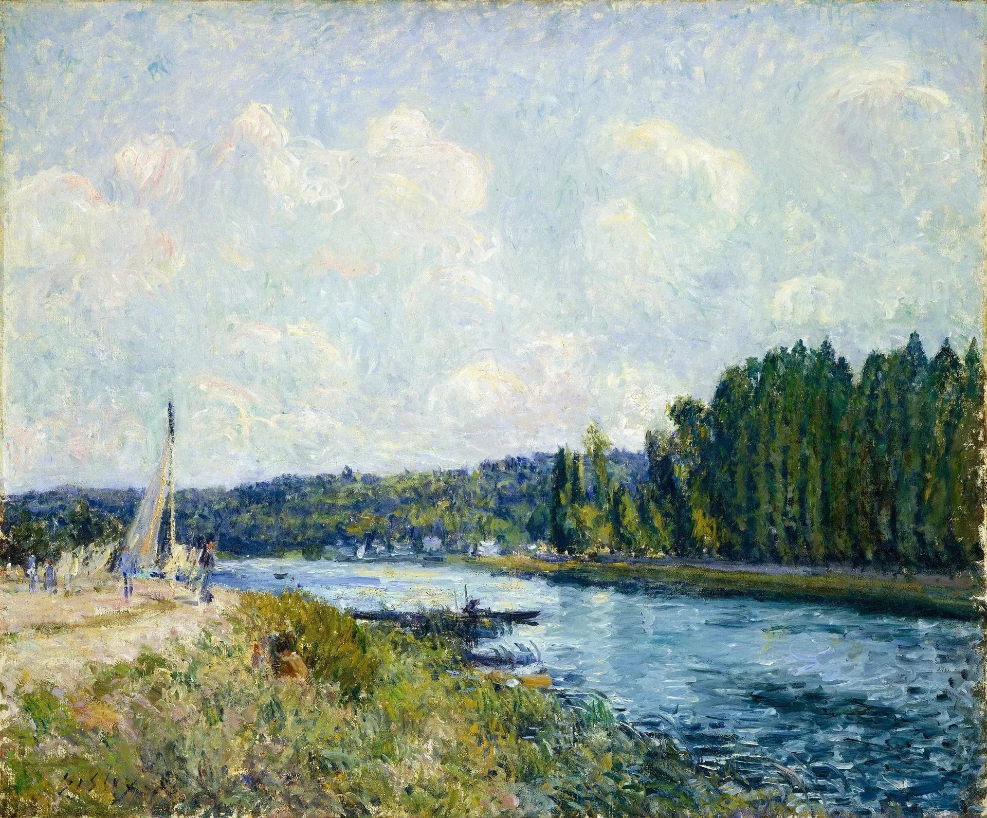 Les Berges de l'Oise - Alfred Sisley image 1 tableau peint à l’huile sur toile