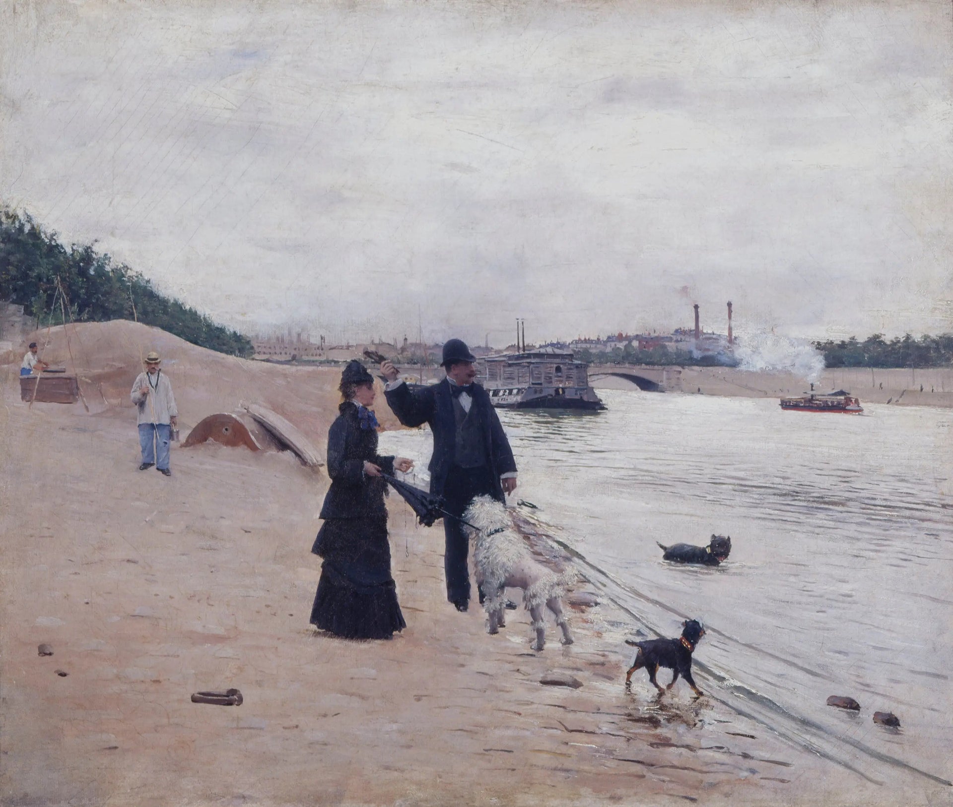Les berges de la Seine - Jean Béraud image 1 copie de tableau peinte à la main