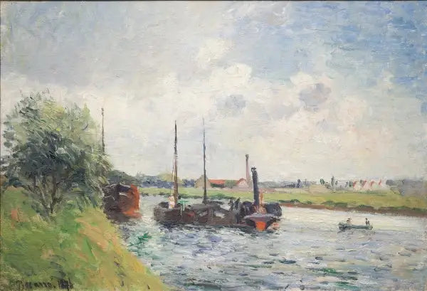 Les Bords de l'Oise, Près de Pontoise - Camille Pissarro image 1 reproduction artisanale de tableau