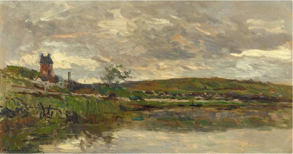 Les bords de la Seine à Vétheuil, temps couvert - Albert Lebourg image 1 reproduction artisanale de tableau