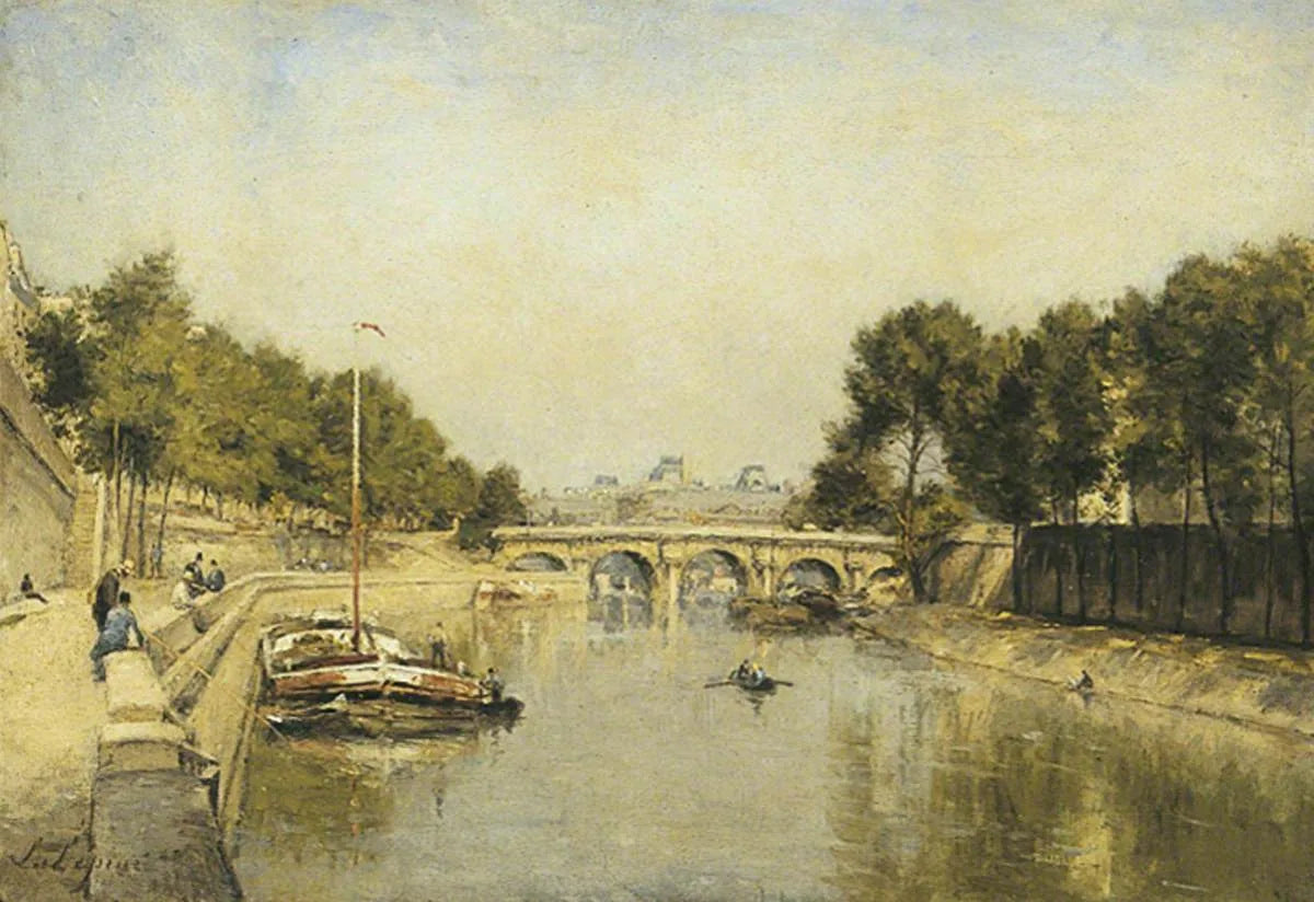 Les bords de la Seine - Stanislas Lépine image 1 copie peinte à la main à l’huile