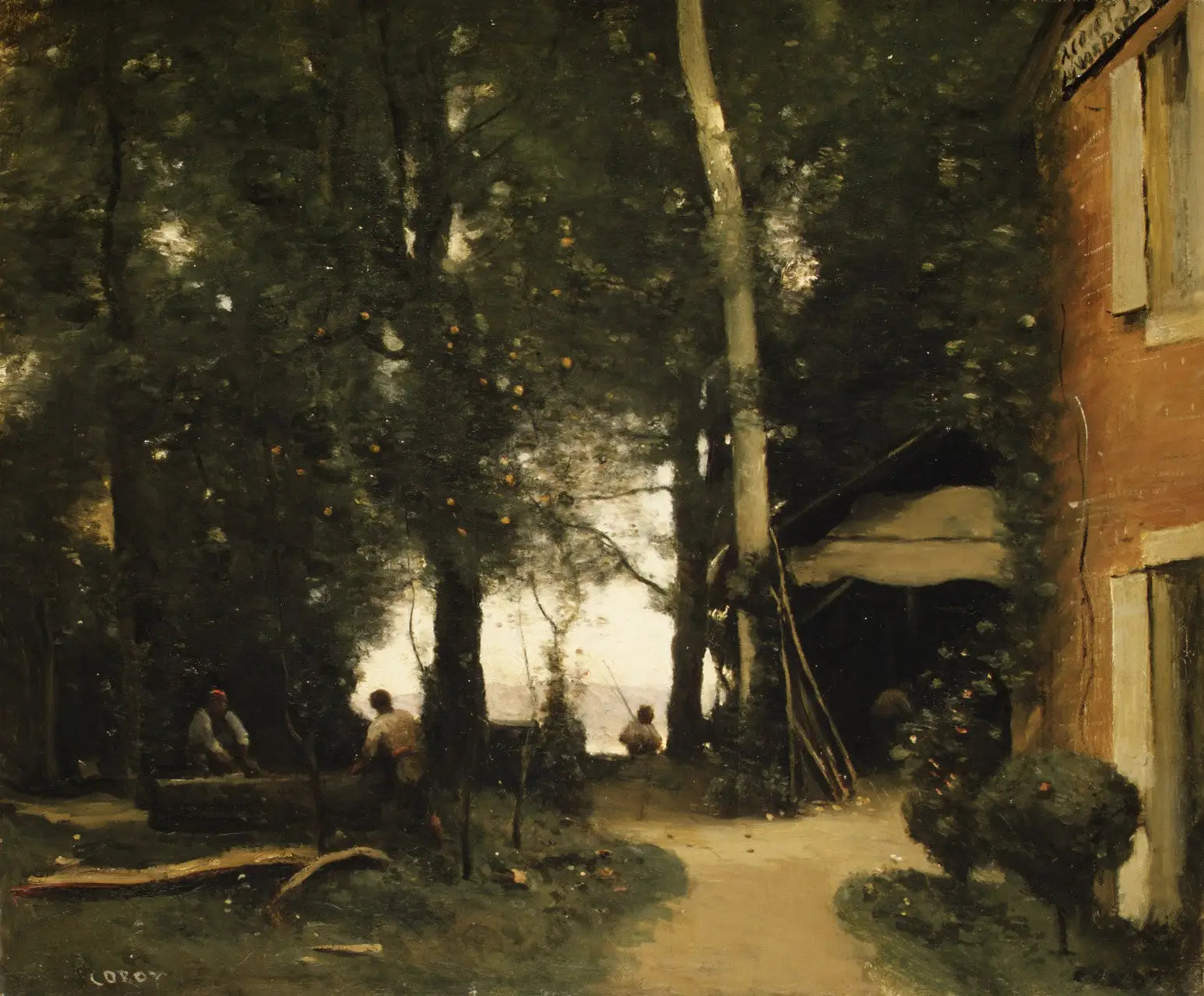 Les bords de Seine à Conflans - Jean-Baptiste Camille Corot image 1 copie peinte à la main à l’huile