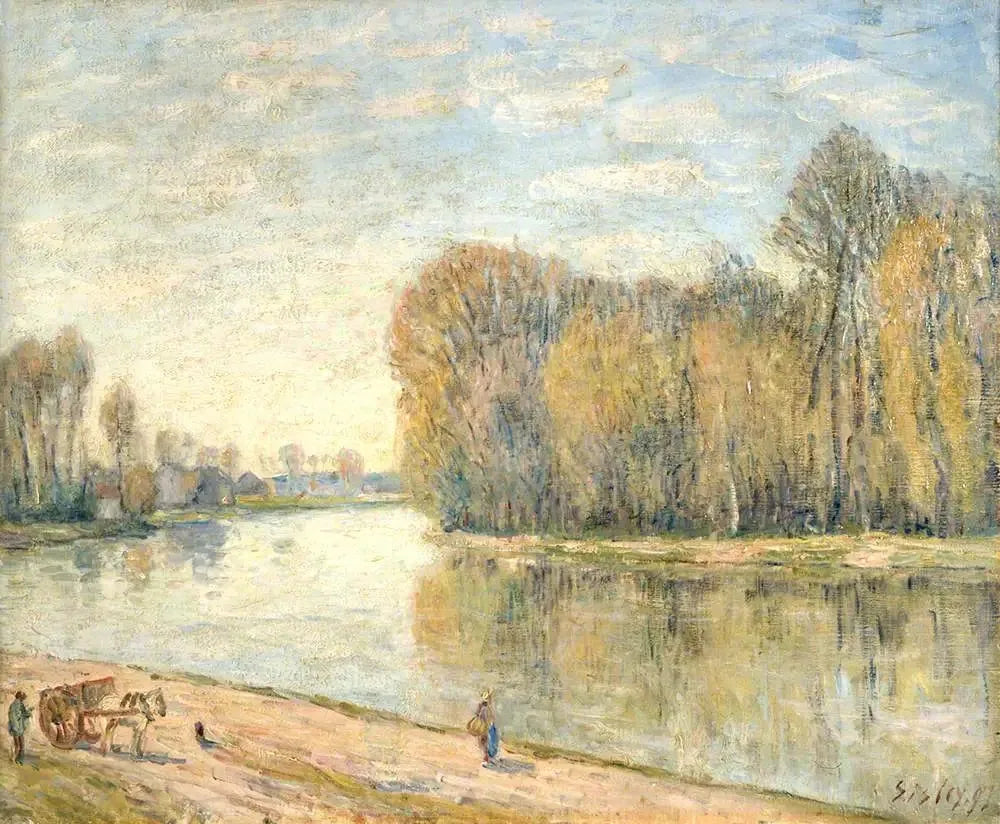 Les bords du Loing - Alfred Sisley image 1 copie peinte à la main à l’huile