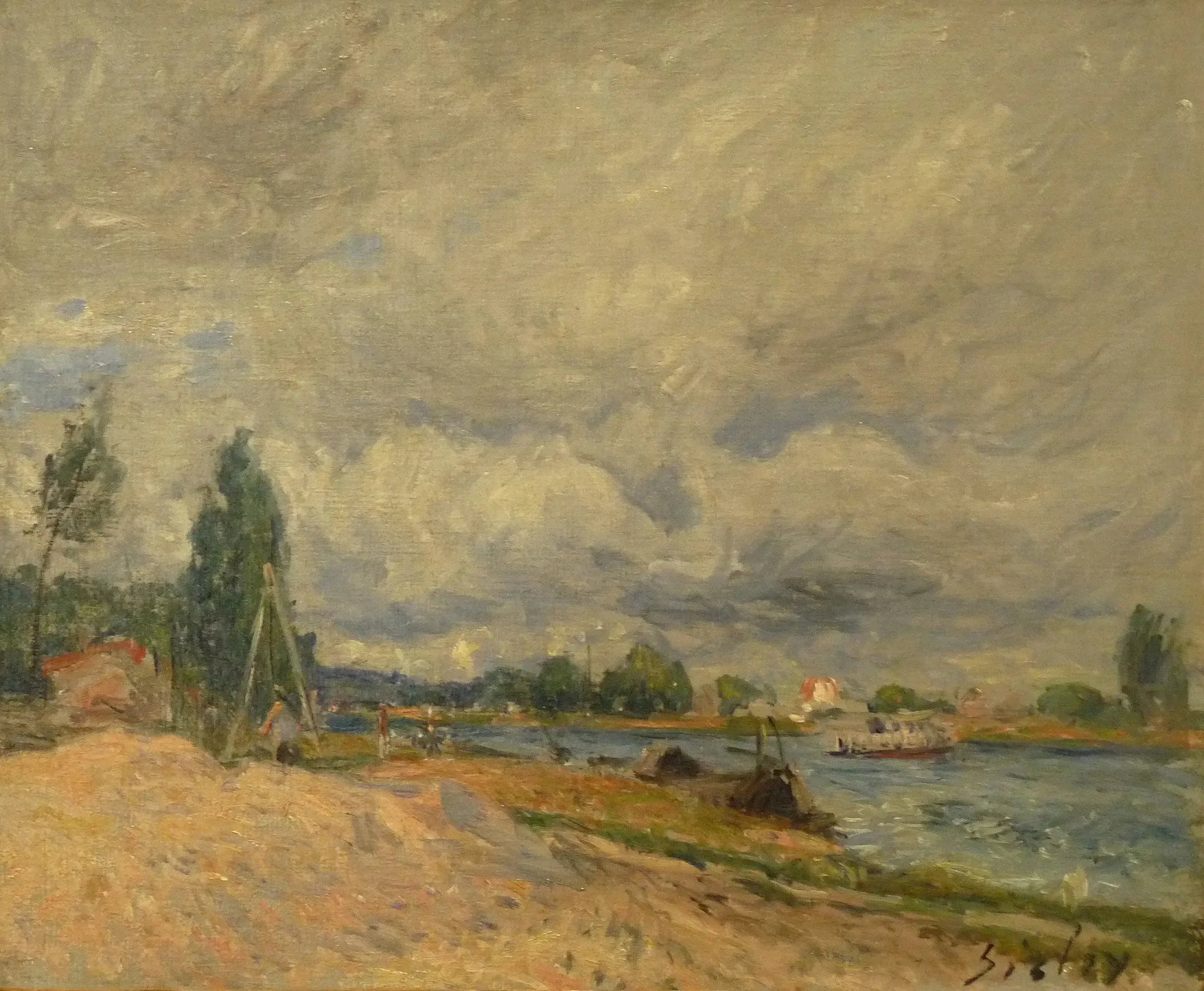 Les Bords du Loing - Alfred Sisley image 1 copie de tableau peinte à la main