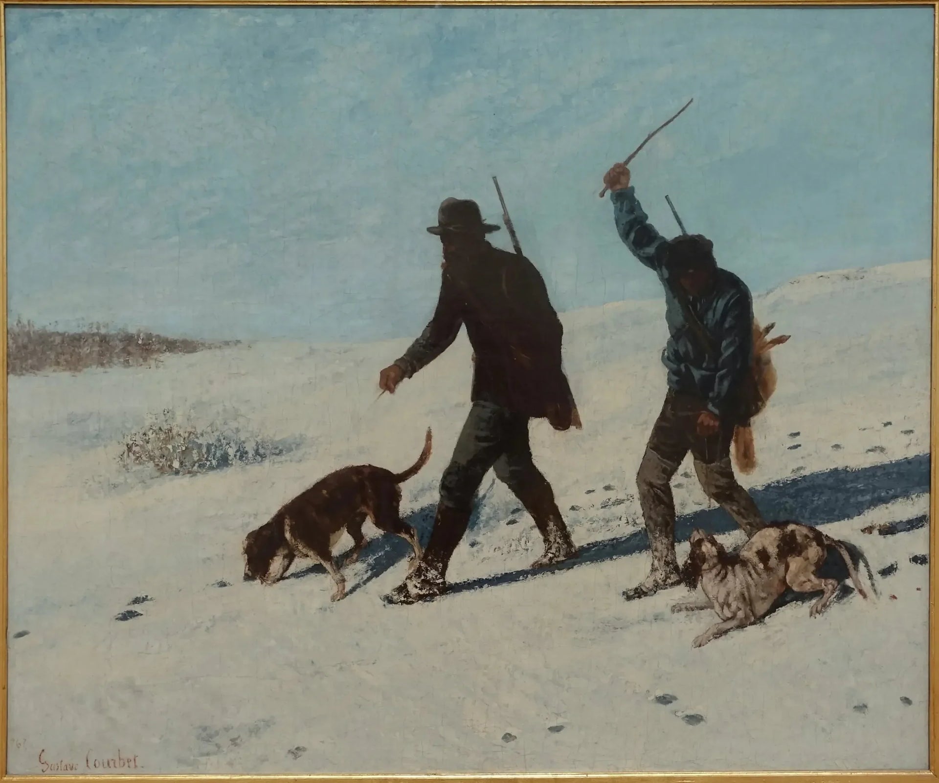 Les braconniers, Ornans - Gustave Courbet image 1 reproduction artisanale de tableau