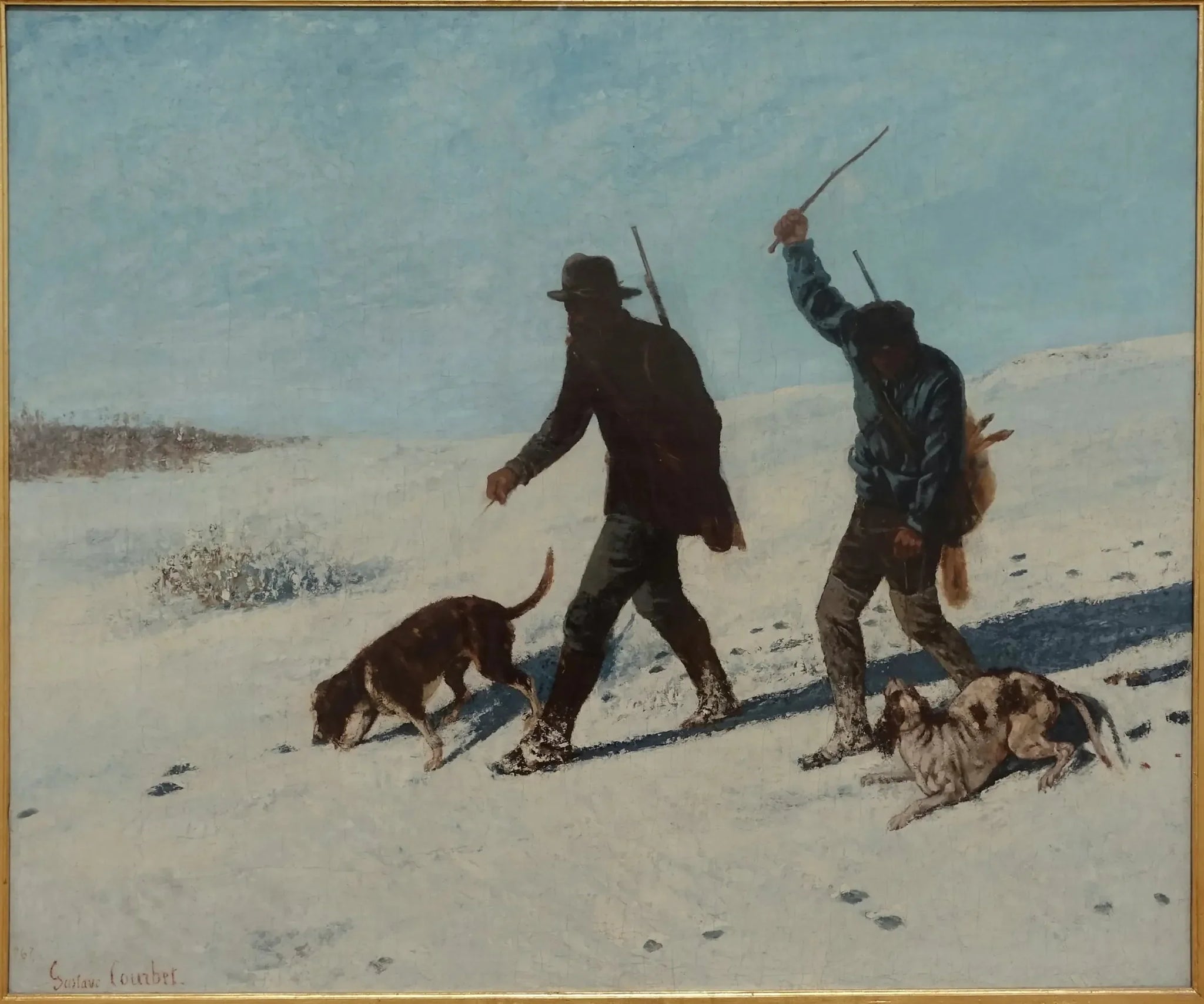 Les braconniers, Ornans - Gustave Courbet image 1 reproduction artisanale de tableau