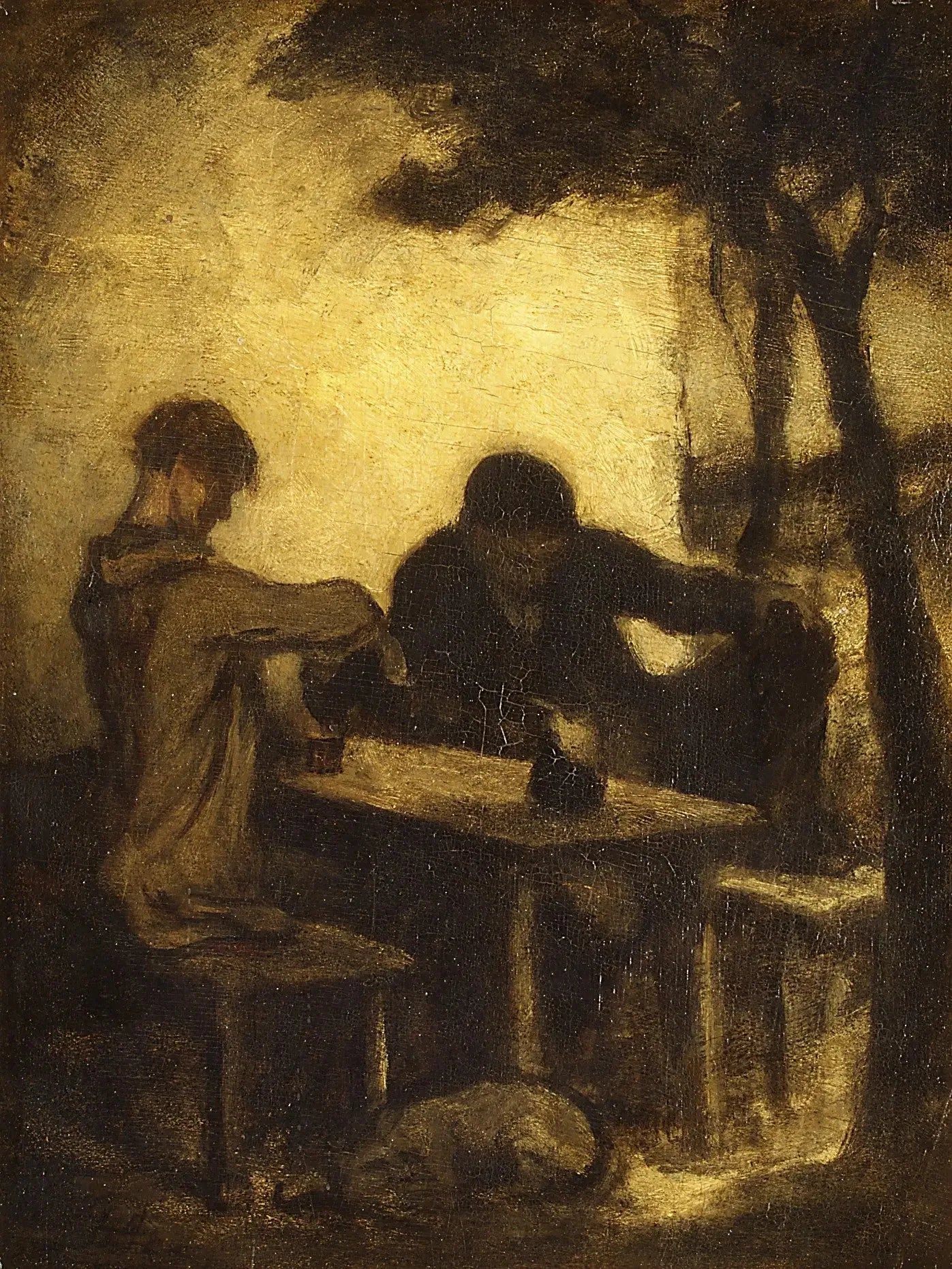 Les buveurs - Honoré Daumier image 1 reproduction de peinture à l’huile