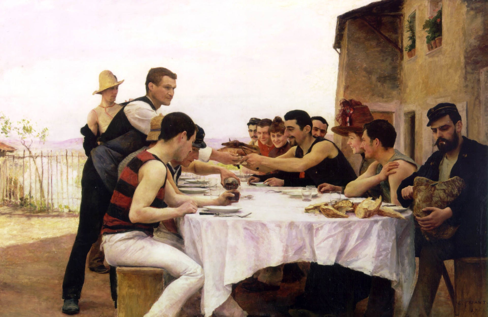 Les Canotiers de la Meurthe - Émile Friant image 1 reproduction artisanale de tableau