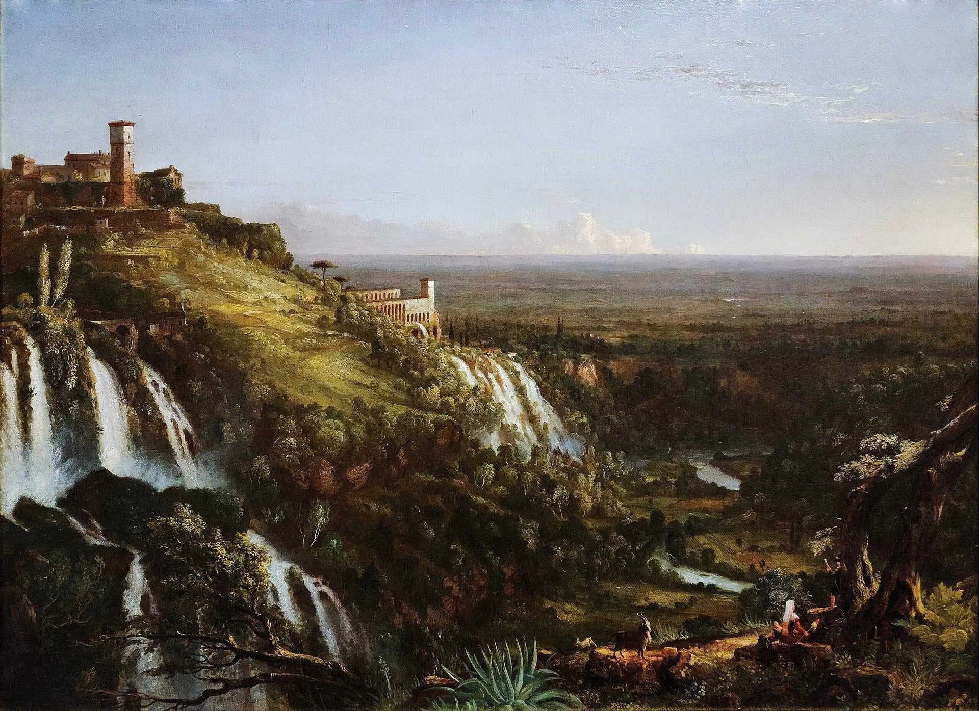 Les Cascatelli, Tivoli, vers Rome - Thomas Cole image 1 copie peinte à la main à l’huile