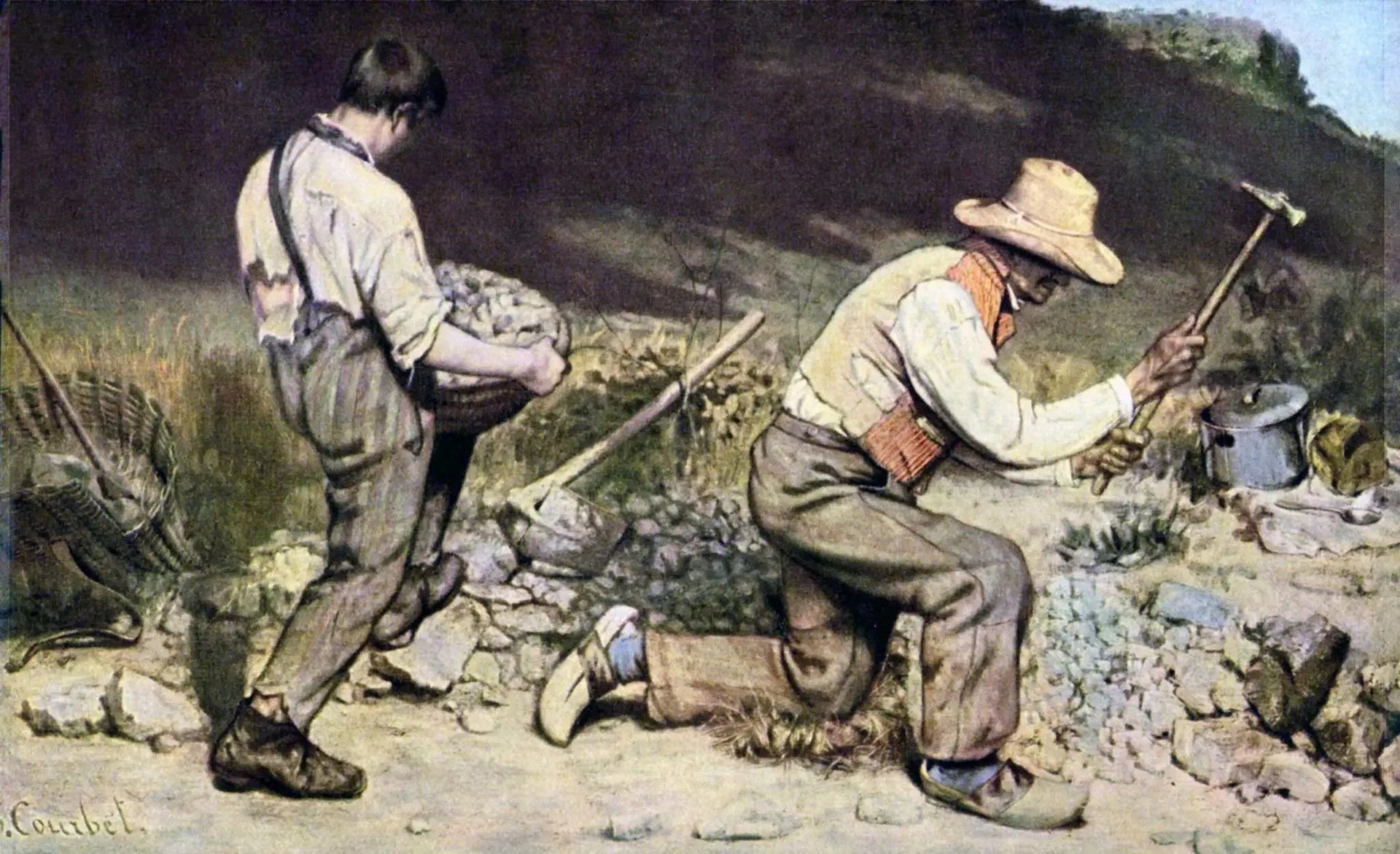 Les Casseurs de pierres - Gustave Courbet image 1 reproduction de peinture à l’huile