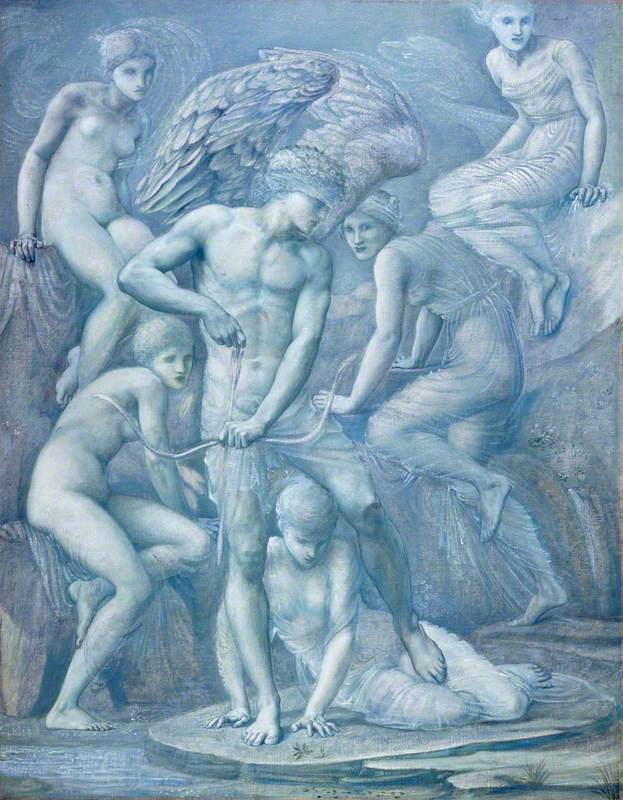 Les champs de chasse de Cupidon - Edward Burne-Jones image 1 reproduction artisanale de tableau
