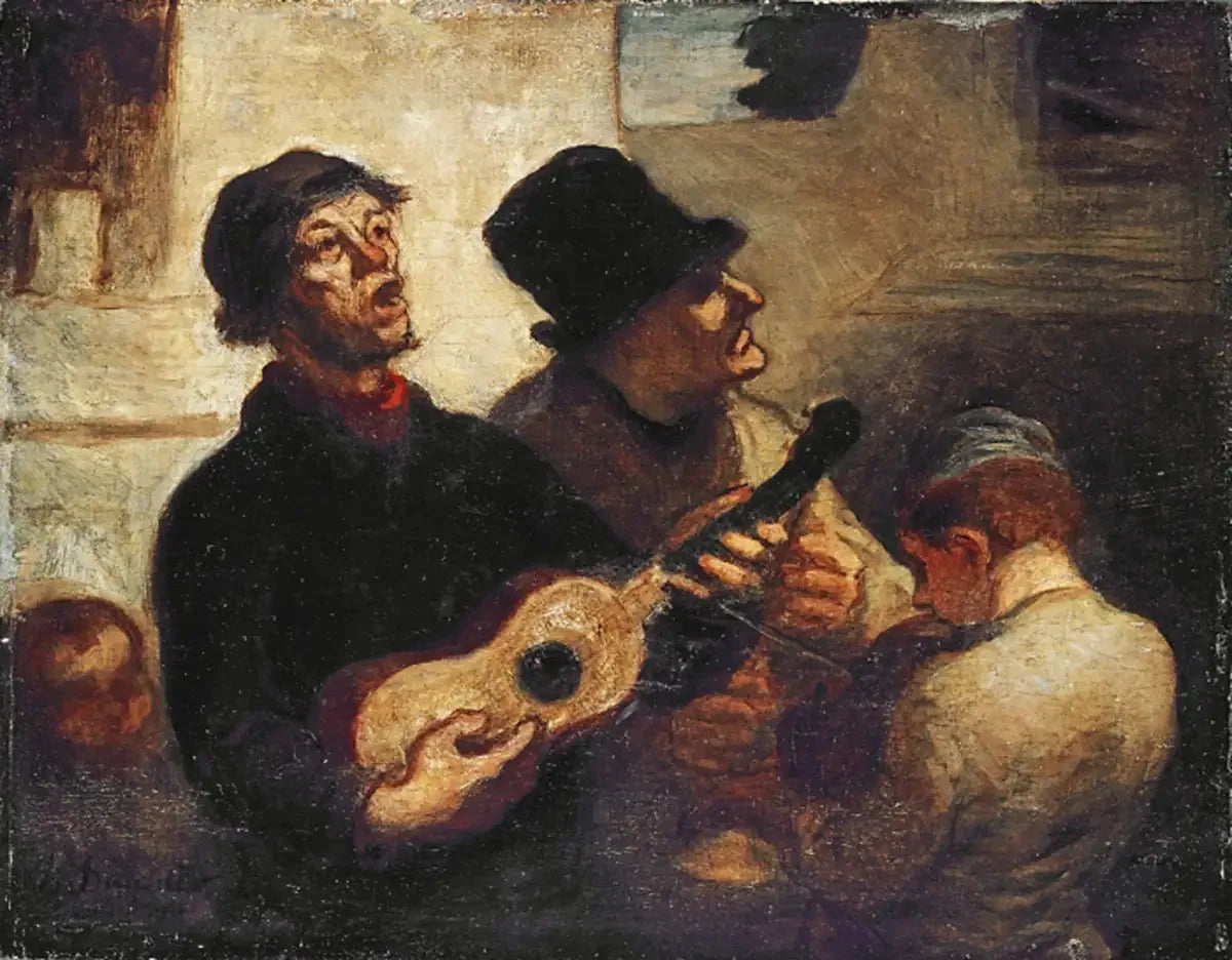 Les Chanteurs de rue - Honoré Daumier image 1 tableau peint à l’huile sur toile