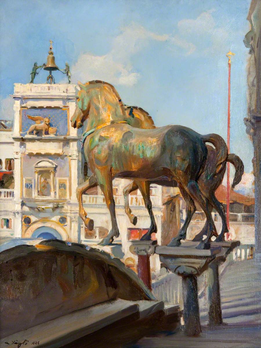 Les chevaux de bronze de Saint-Marc - Philip de László image 1 copie peinte à la main à l’huile