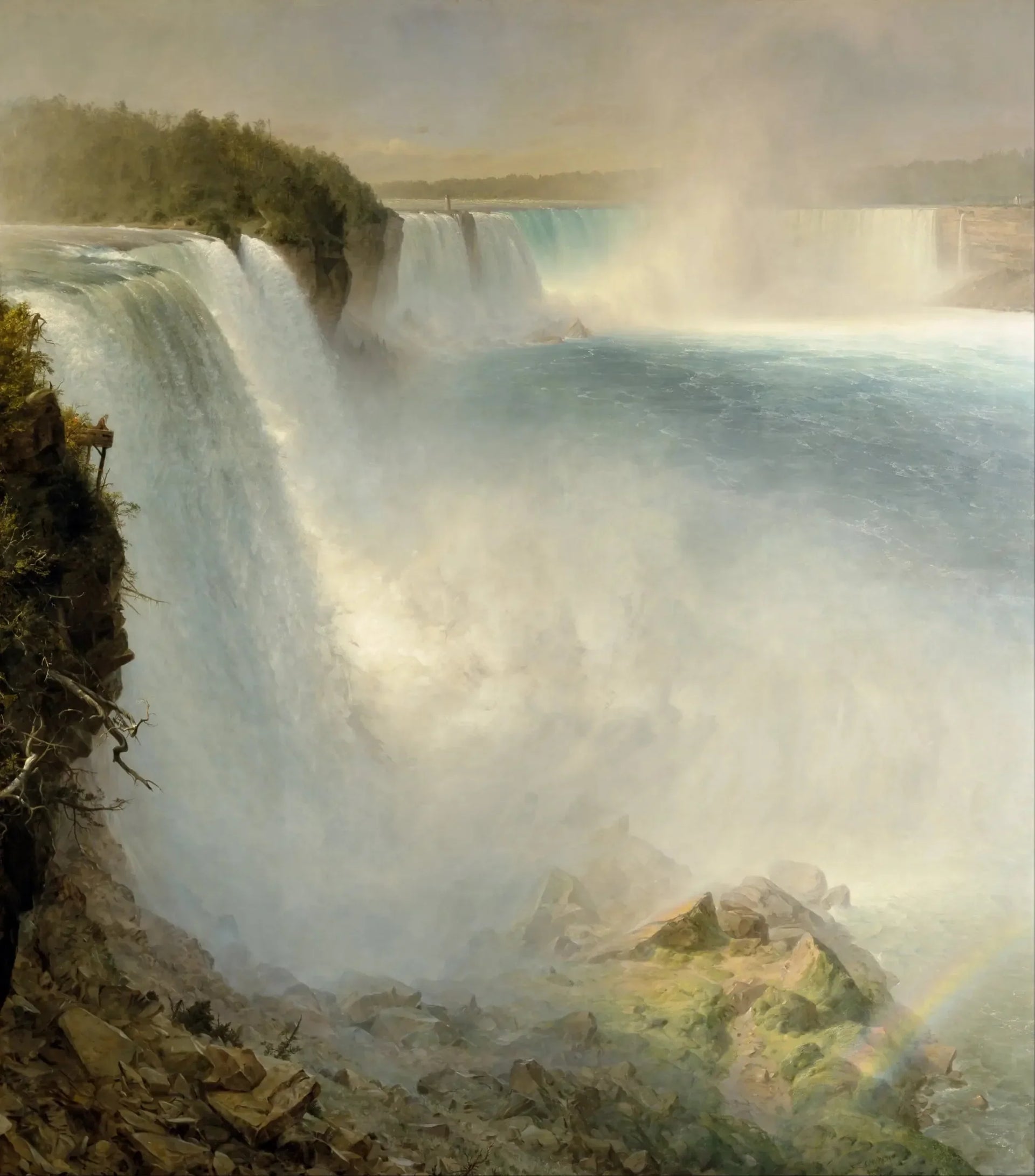Les Chutes du Niagara depuis le côté américain - Frederic Edwin Church image 1 reproduction artisanale de tableau