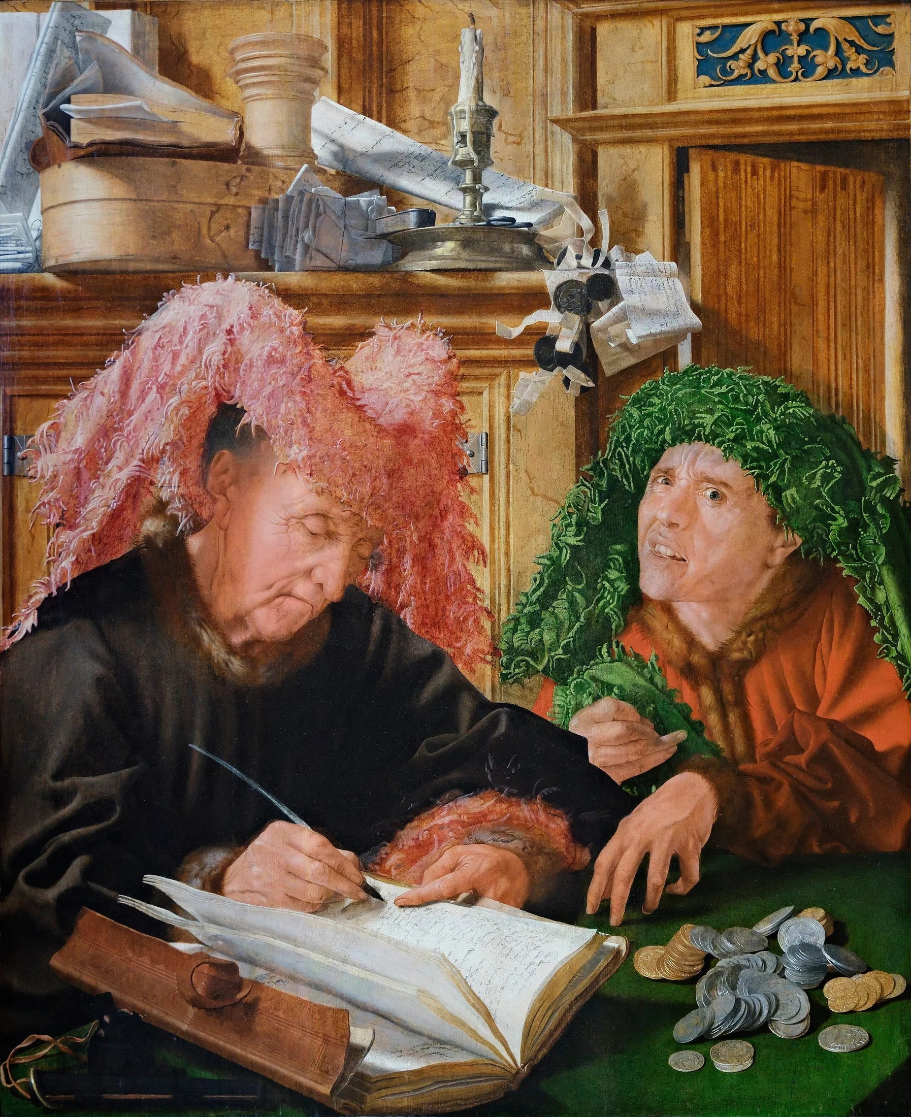 Les collecteurs d'impôts - Marinus van Reymerswale image 1 copie de tableau peinte à la main