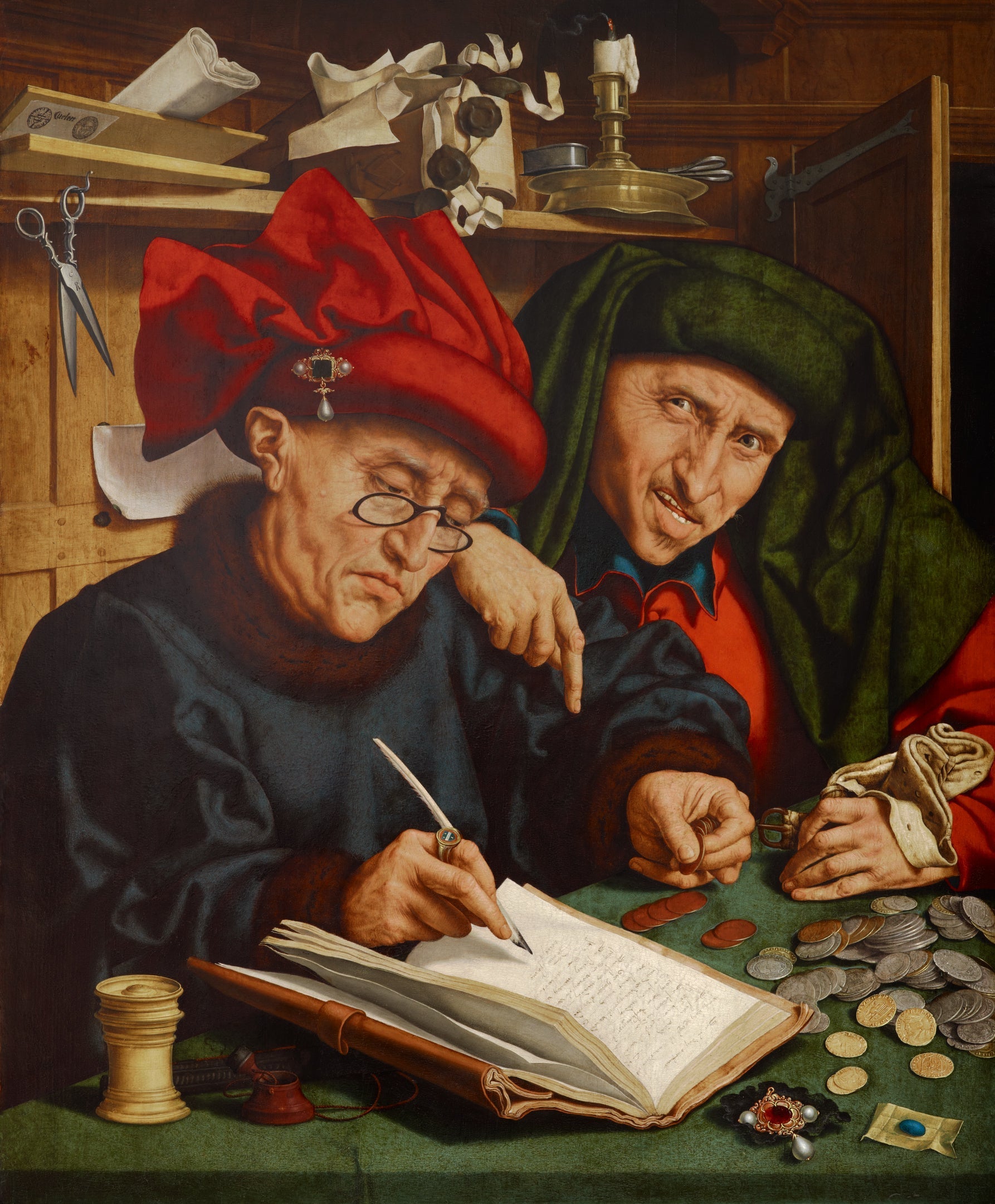 Les collecteurs d'impôts - Quentin Metsys image 1 reproduction artisanale de tableau