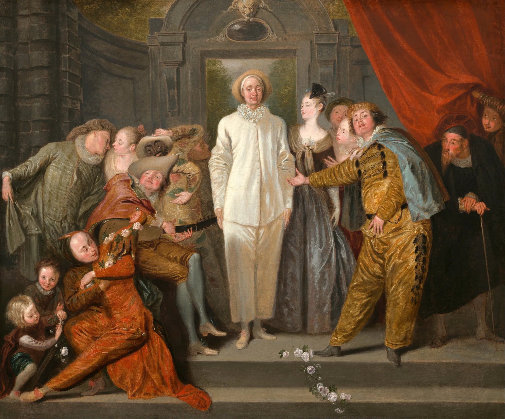Les Comédiens italiens - Antoine Watteau image 1 tableau peint à l’huile sur toile