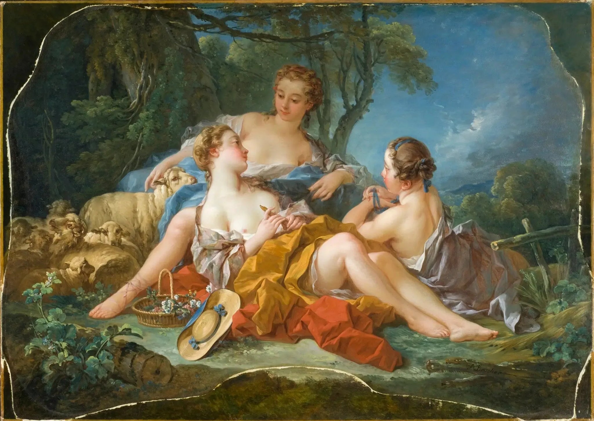 Les Confidences Pastorales - François Boucher image 1 reproduction de peinture à l’huile