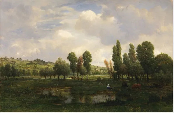 Les Coteaux de Melun - Théodore Rousseau image 1 reproduction de peinture à l’huile