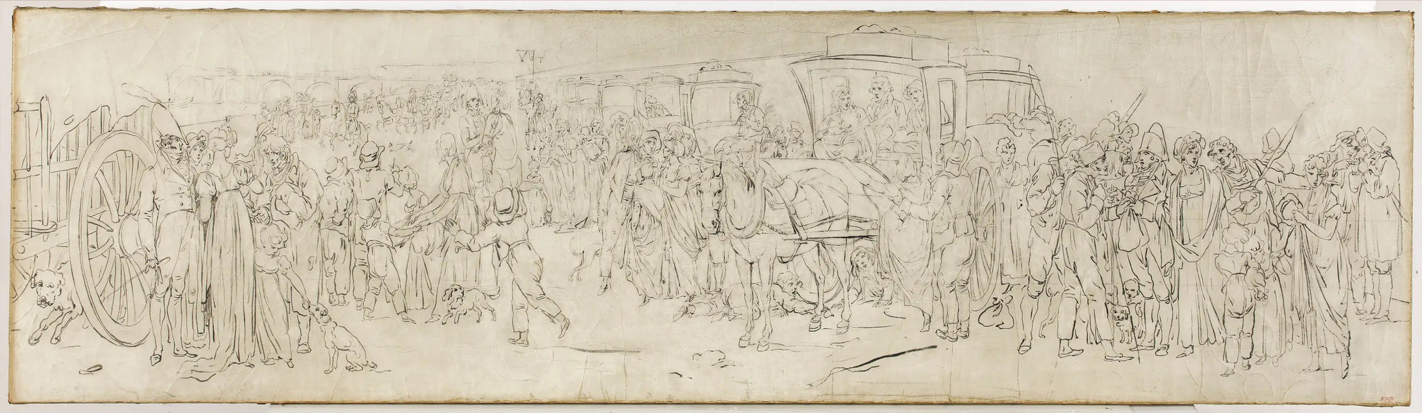 Les coucous sur le quai des Tuileries - Louis-Léopold Boilly image 1 copie peinte à la main à l’huile