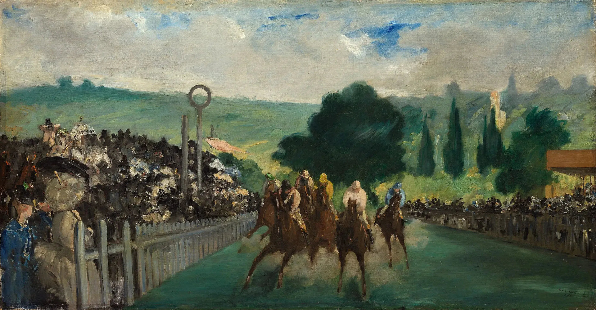 Les Courses à Longchamp - Édouard Manet image 1 reproduction artisanale de tableau