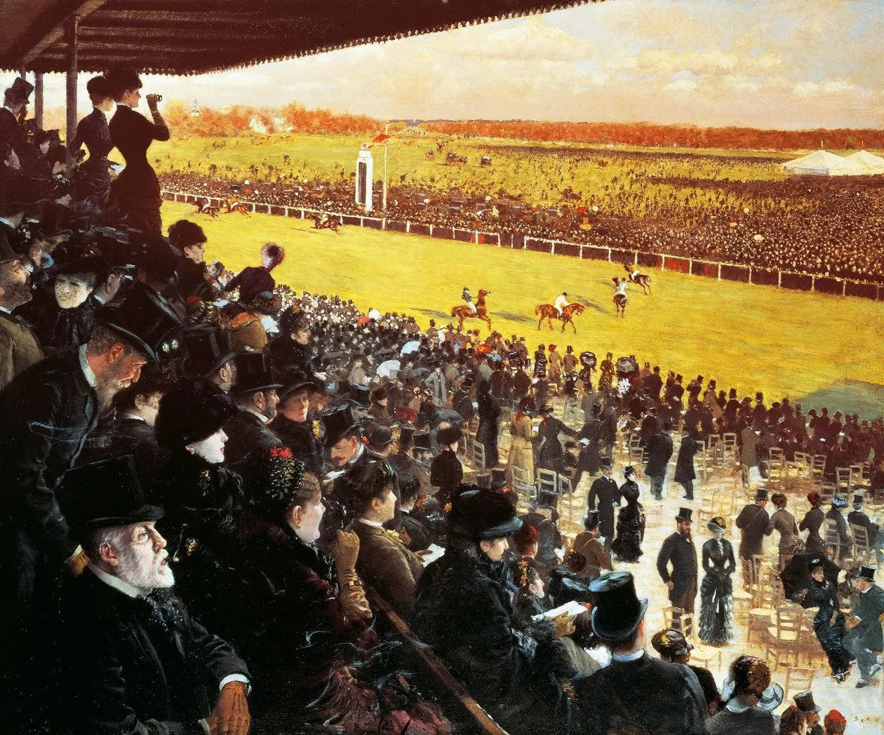Les courses à Longchamp - II - Giuseppe De Nittis image 1 copie peinte à la main à l’huile