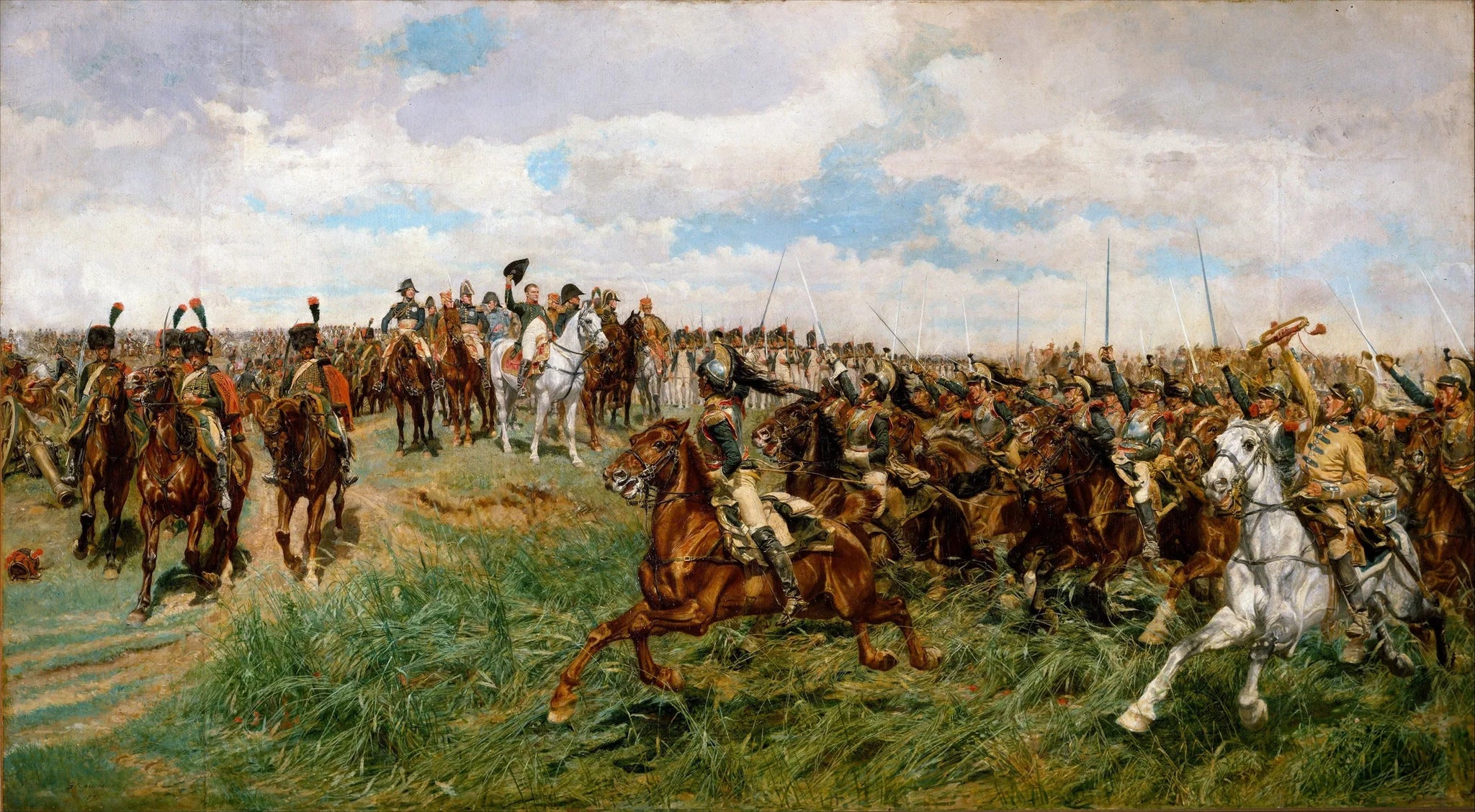Les Cuirassiers de la garde à Friedland - Ernest Meissonier image 1 reproduction de peinture à l’huile