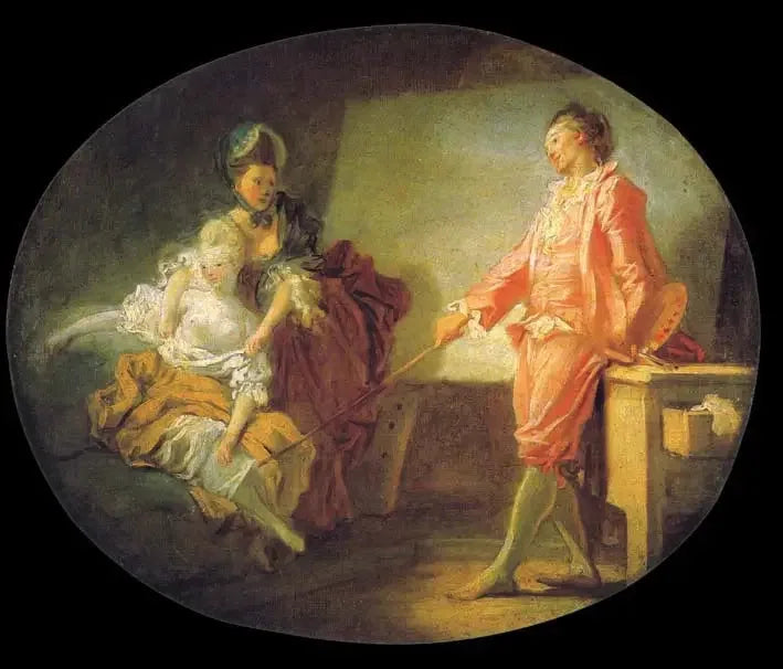 Les Débuts du modèle - Jean-Honoré Fragonard image 1 reproduction de peinture à l’huile