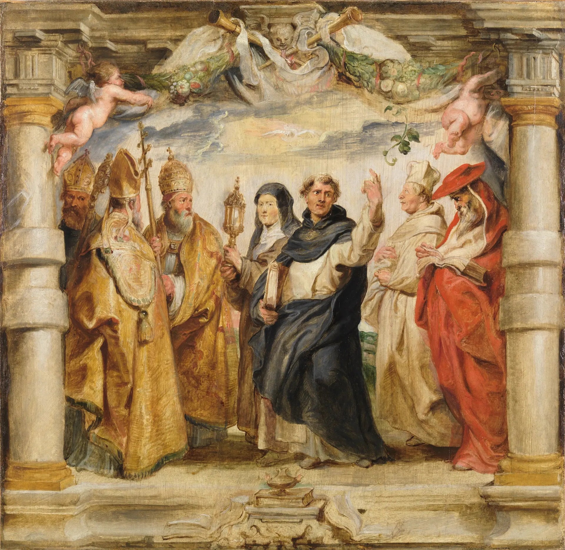 Les défenseurs de l'Eucharistie - Peter Paul Rubens image 1 reproduction de peinture à l’huile