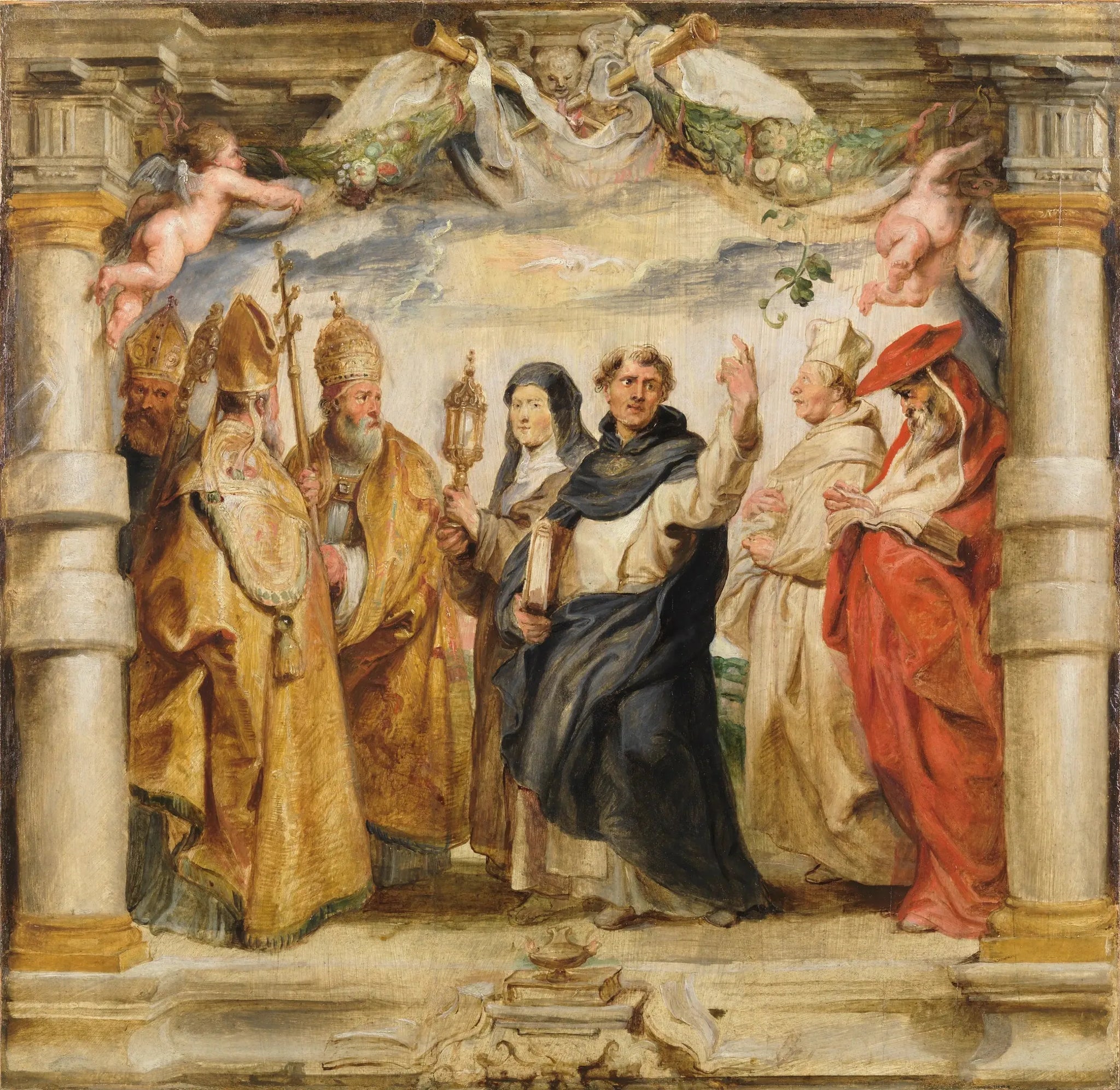 Les défenseurs de l'Eucharistie - Peter Paul Rubens image 1 reproduction de peinture à l’huile