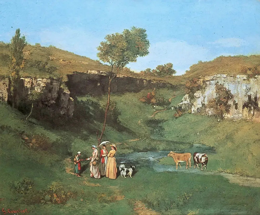 Les demoiselles du village - Gustave Courbet image 1 copie de tableau peinte à la main