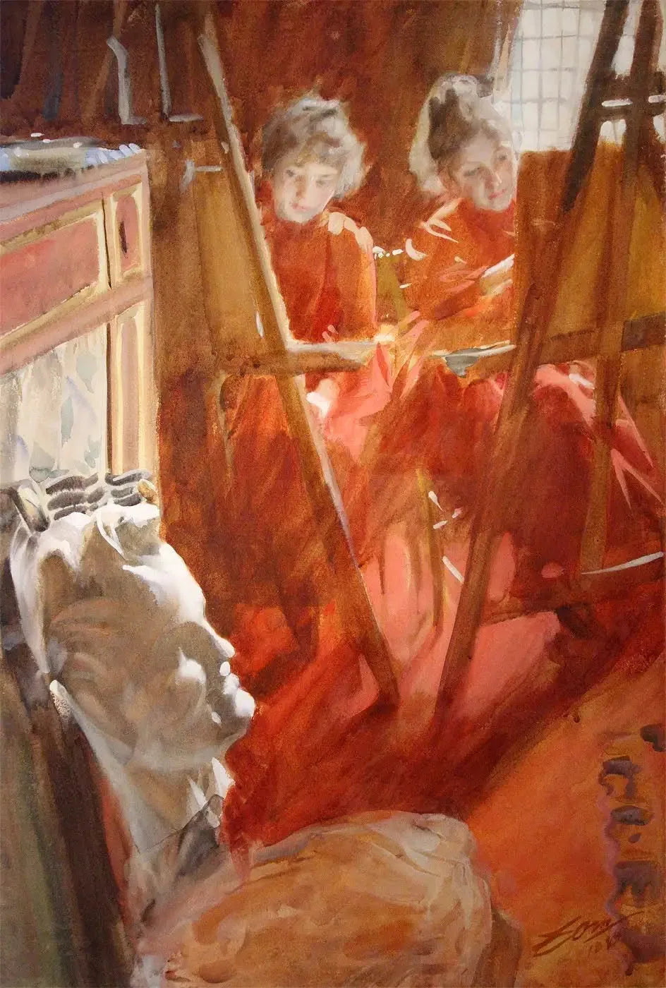 Les Demoiselles Schwartz - Anders Zorn image 1 reproduction artisanale de tableau