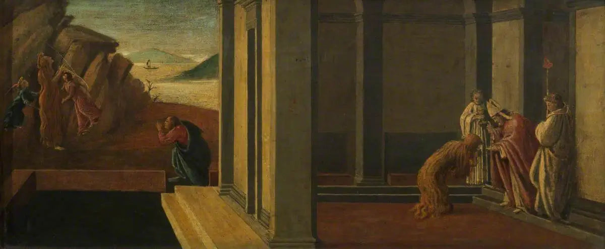 Les derniers instants de la Madeleine (prédelle, panneau quatre) - Sandro Botticelli image 1 reproduction de peinture à l’huile