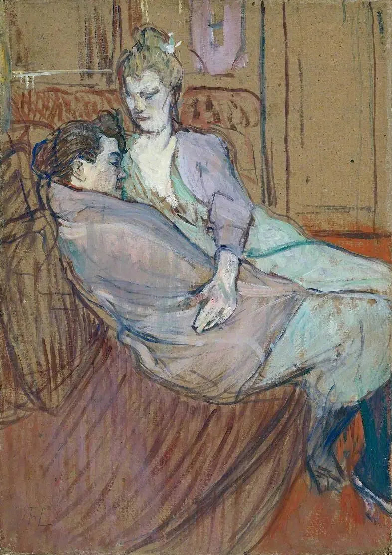 Les Deux Amies - Henri de Toulouse-Lautrec image 1 reproduction artisanale de tableau