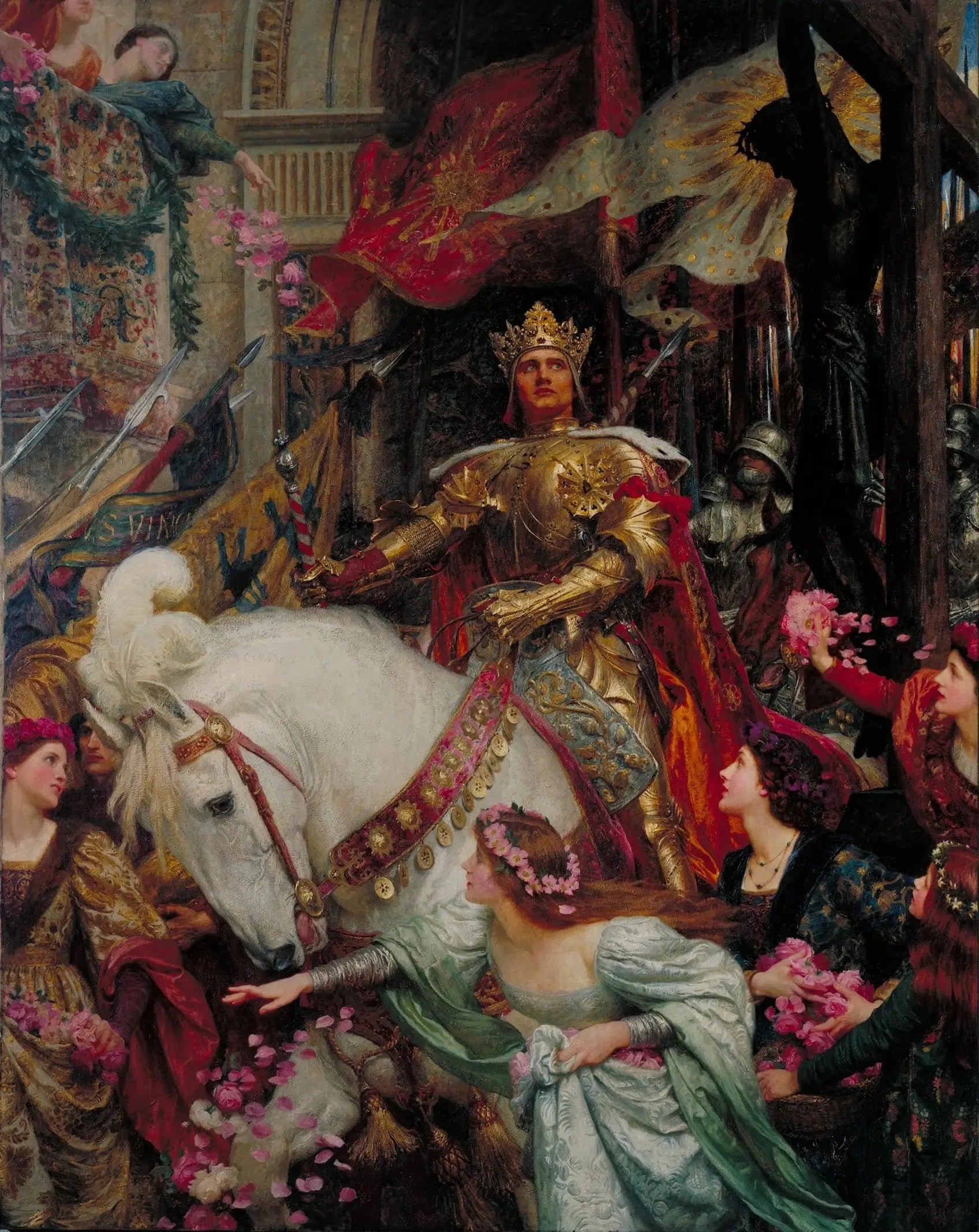 Les Deux Couronnes - Frank Bernard Dicksee image 1 tableau peint à l’huile sur toile