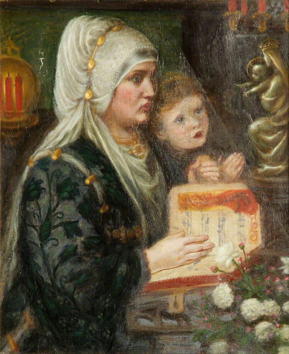 Les deux mères - Dante Gabriel Rossetti image 1 tableau peint à l’huile sur toile